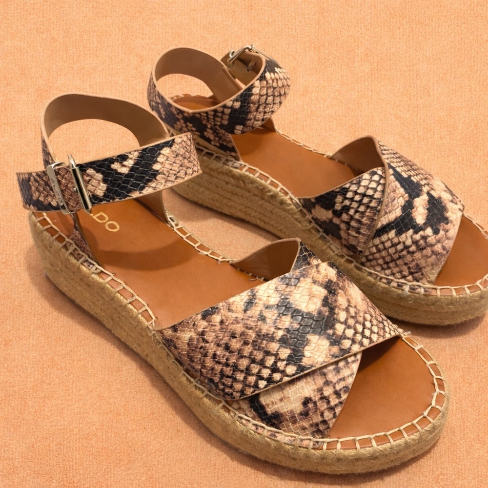 ALDO ESPADRILLE SNAKE PRINT SANDAL